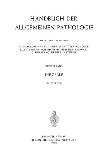 Stoffwechsel und Feinstruktur der Zelle I