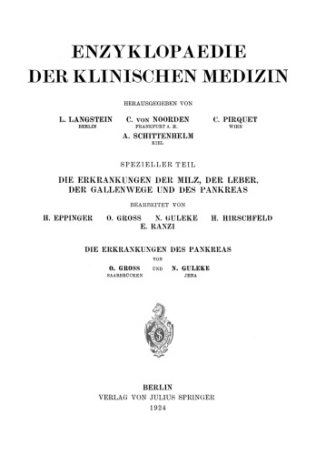 Die Erkrankungen des Pankreas