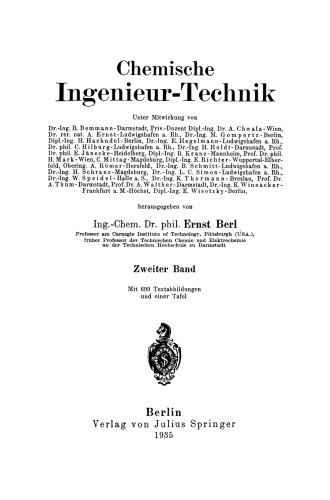 Chemische Ingenieur-Technik: Zweiter Band
