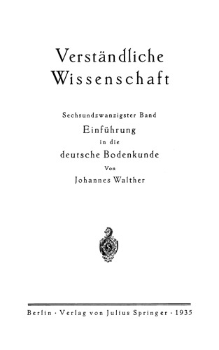 Einführung in die deutsche Bodenkunde