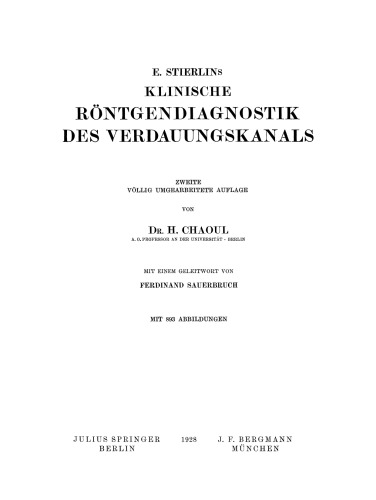 Klinische Röntgendiagnostik des Verdauungskanals