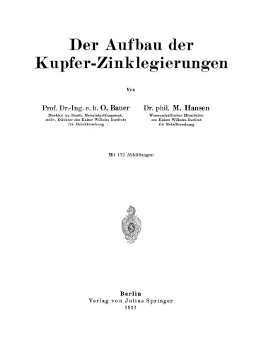 Der Aufbau der Kupfer-Zinklegierungen
