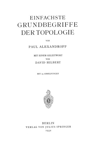 Einfachste Grundbegriffe der Topologie
