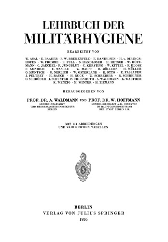 Lehrbuch der Militärhygiene