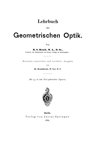 Lehrbuch der Geometrischen Optik
