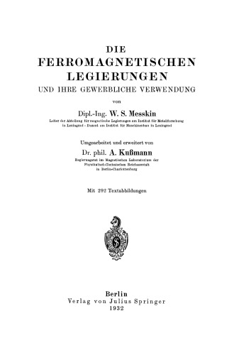 Die Ferromagnetischen Legierungen und Ihre Gewerbliche Verwendung