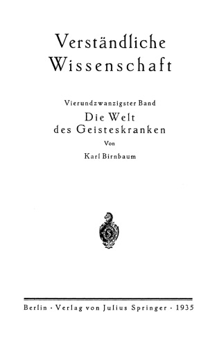 Die Welt des Geisteskranken