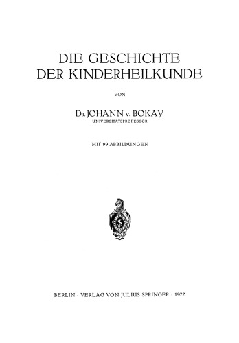 Die Geschichte der Kinderheilkunde
