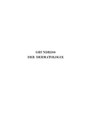 Grundriss der Dermatologie