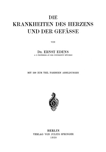 Die Krankheiten des Herzens und der Gefässe