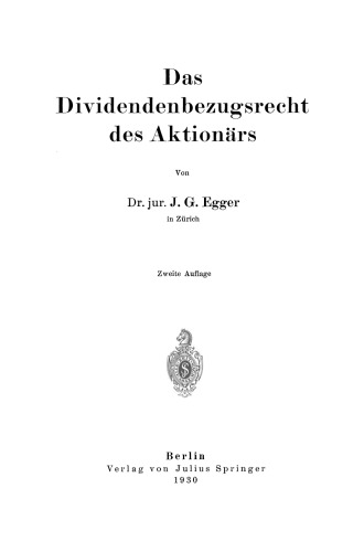 Das Dividendenbezugsrecht des Aktionärs