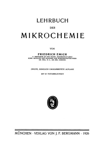 Lehrbuch der Mikrochemie