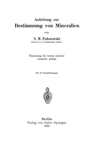 Anleitung zur Bestimmung von Mineralien