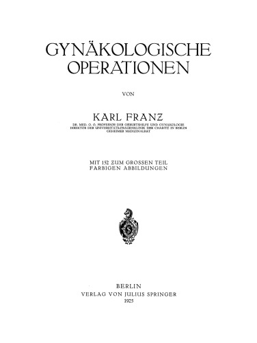 Gynäkologische Operationen