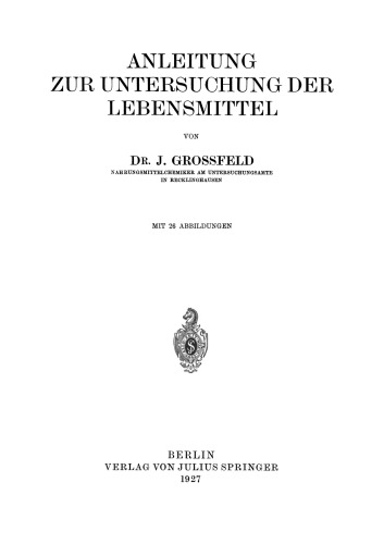 Anleitung zur Untersuchung der Lebensmittel