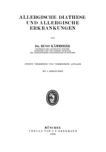 Allergische Diathese und Allergische Erkrankungen