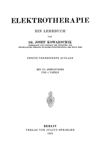 Elektrotherapie: Ein Lehrbuch