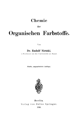 Chemie der Organischen Farbstoffe