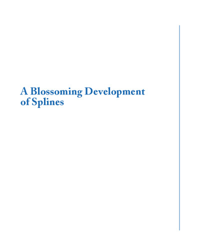 A blossoming development of splines