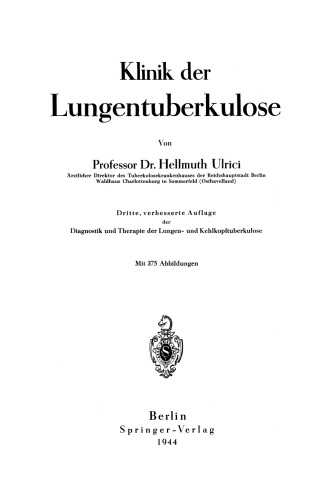 Klinik der Lungentuberkulose