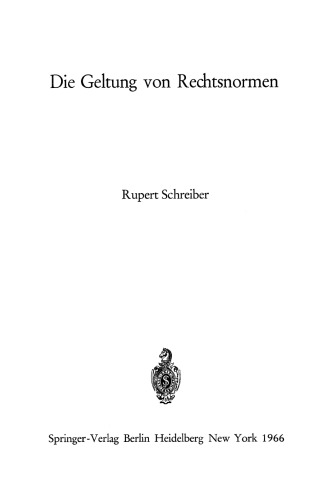 Die Geltung von Rechtsnormen