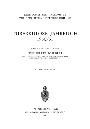 Tuberkulose-Jahrbuch 1950/51