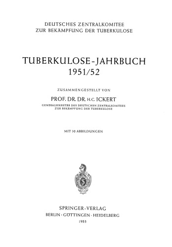Tuberkulose-Jahrbuch 1951/52