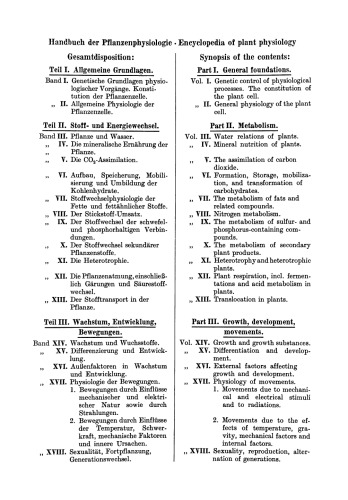 Genetische Grundlagen Physiologischer Vorgänge · Konstitution der Pflanzenzelle / Genetic Control of Physiological Processes · The Constitution of the Plant Cell
