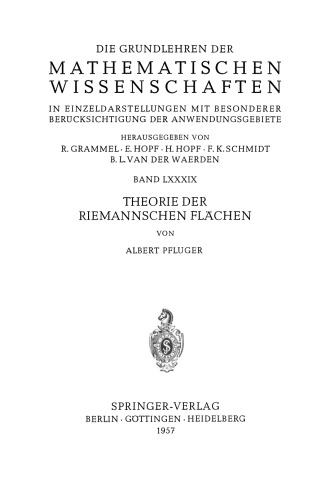 Theorie der Riemannschen Flächen