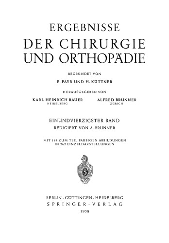 Ergebnisse der Chirurgie und Orthopädie
