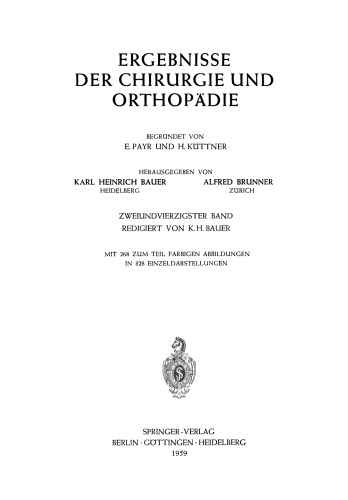 Ergebnisse der Chirurgie und Orthopädie