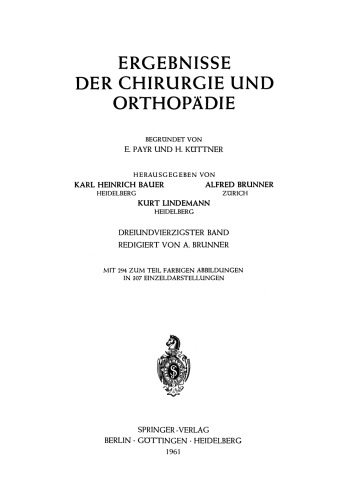 Ergebnisse der Chirurgie und Orthopädie