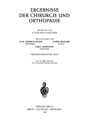 Ergebnisse der Chirurgie und Orthopädie
