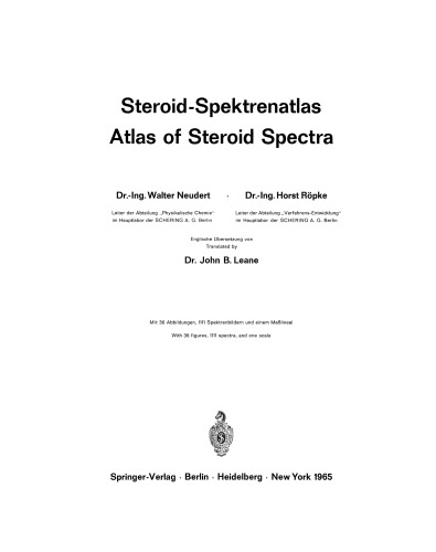 Steroid-Spektrenatlas / Atlas of Steroid Spectra