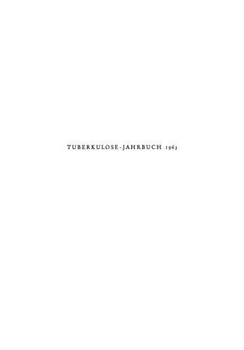 Tuberkulose-Jahrbuch 1963