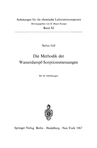 Die Methodik der Wasserdampf-Sorptionsmessungen