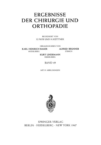 Ergebnisse der Chirurgie und Orthopädie