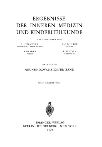 Ergebnisse der Inneren Medizin und Kinderheilkunde