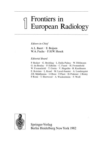 Frontiers in European Radiology