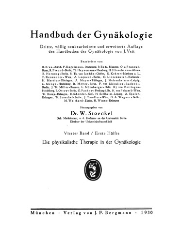 Die physikalische Therapie in der Gynäkologie