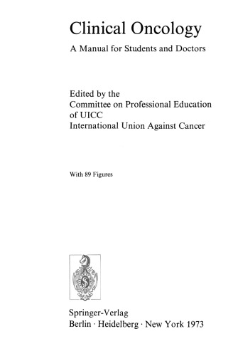 Clinical Oncology: A Manual for Students and Doctors