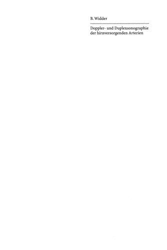 Doppler- und Duplexsonographie der hirnversorgenden Arterien
