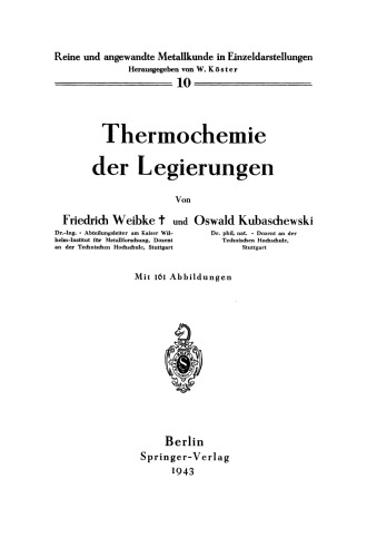 Thermochemie der Legierungen