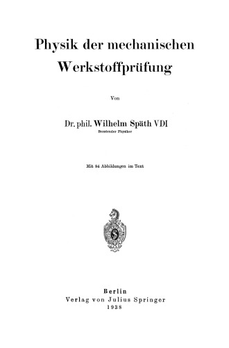 Physik der mechanischen Werkstoffprüfung