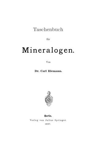 Taschenbuch für Mineralogen
