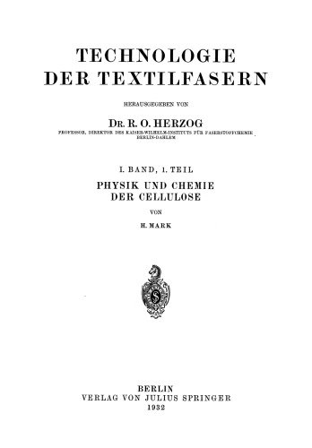 Physik und Chemie der Cellulose