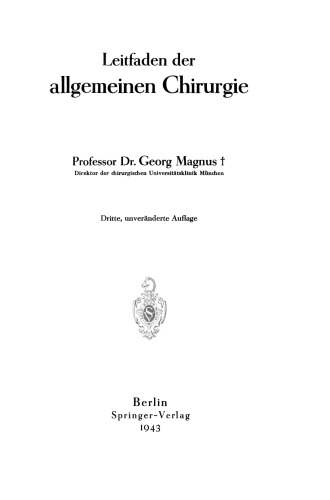 Leitfaden der allgemeinen Chirurgie