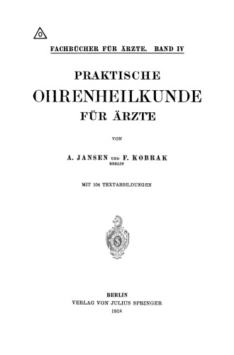 Praktische Ohrenheilkunde für Ärzte