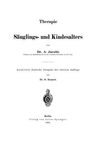Therapie des Säuglings- und Kindesalters