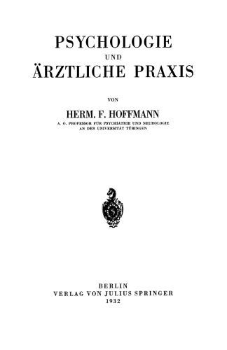 Psychologie und Ärztliche Praxis